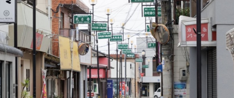 Retro shopping street in Koga